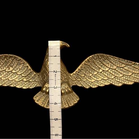 Vintage Mid Century Cast Brass Eagle Bird Metal Hanging Wall Patriotic Decor - Picture 11 of 14